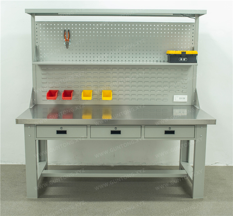 三抽双挂板不锈钢Workbench带拉挡