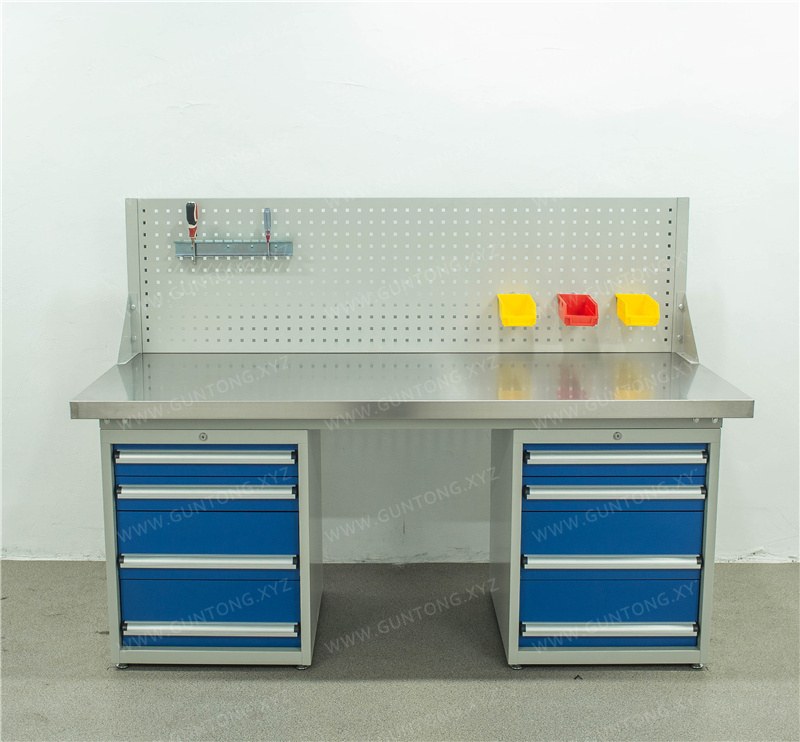 双四抽不锈钢Workbench带单挂板