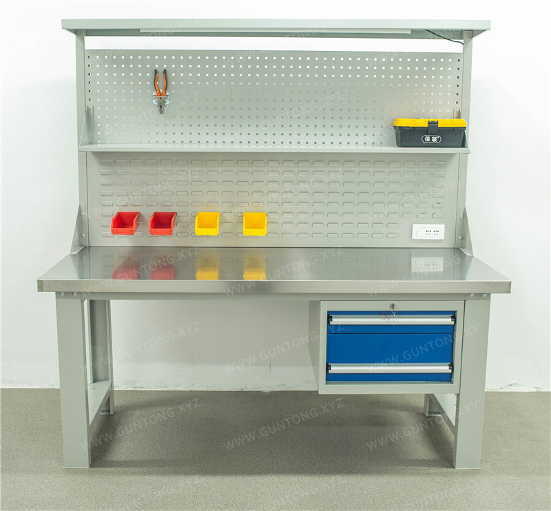 重型两抽屉双挂板不锈钢Workbench