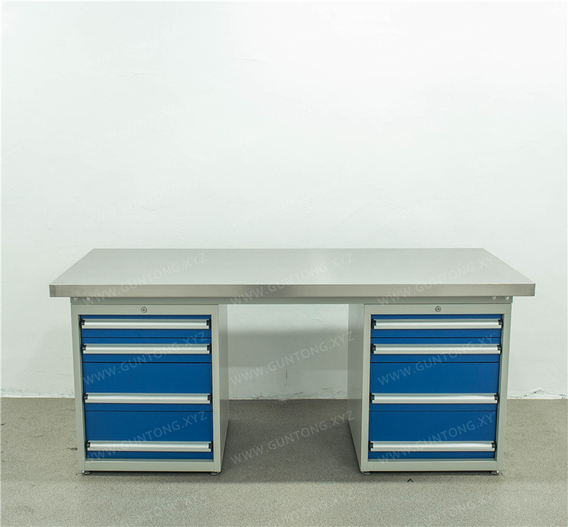 无挂板双四抽不锈钢Workbench