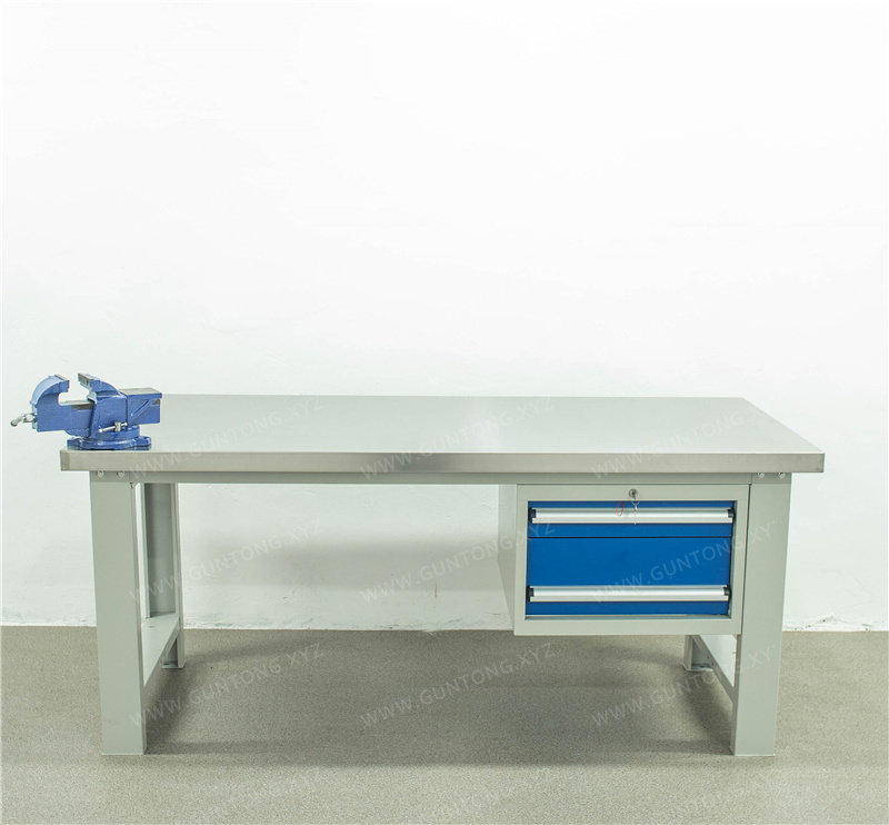 两抽柜不锈钢Workbench带台虎钳