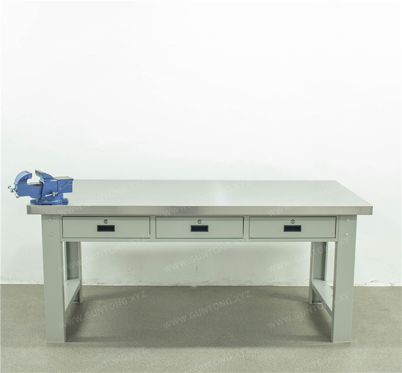三抽柜不锈钢Workbench带台虎钳