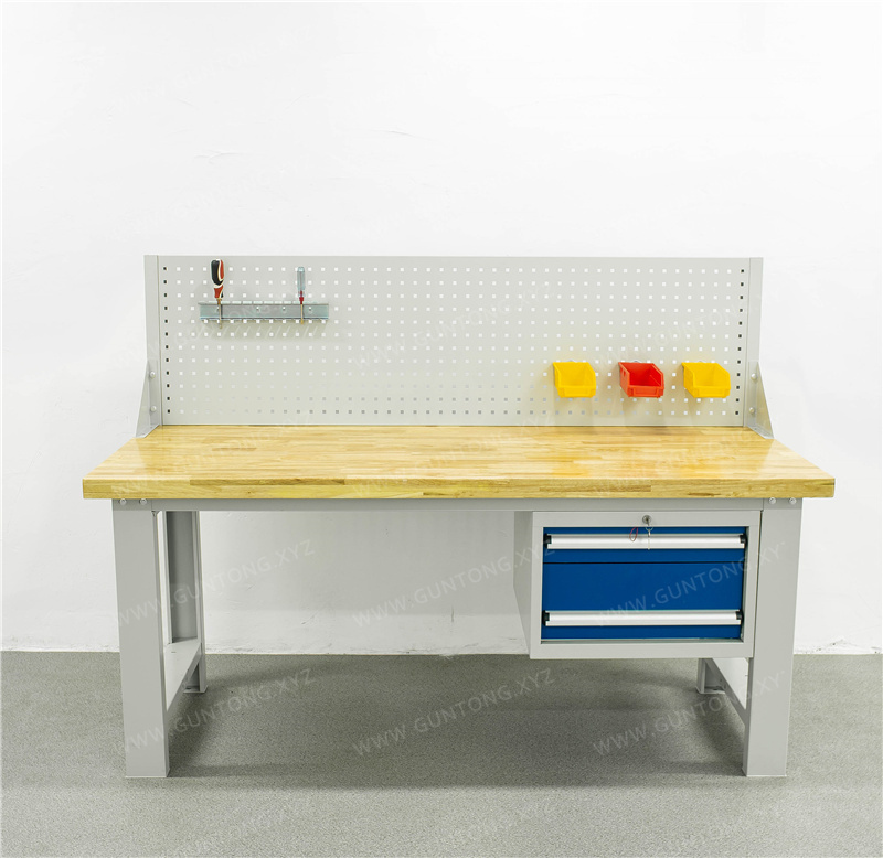 重型两抽屉单挂板榉木Workbench