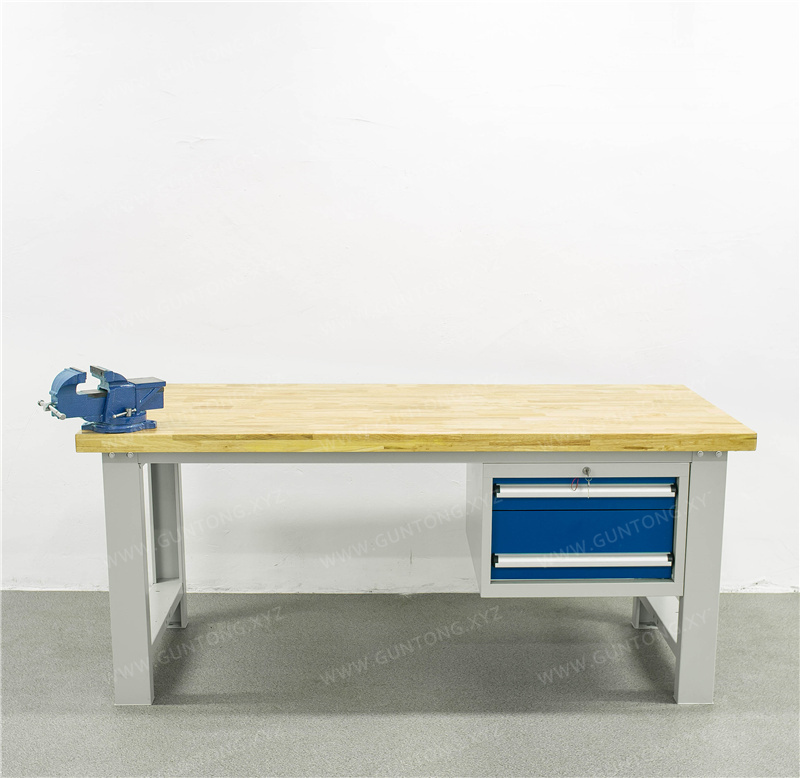 两抽柜榉木Workbench带台虎钳