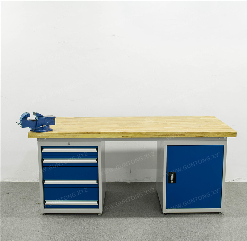 单门四抽柜榉木Workbench带台虎钳